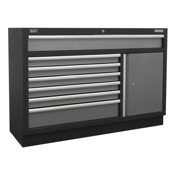 Sealey APMSSTACK16W Automotive Custom Workshop Storage System with Pressed Wood Worktop 4.92m
