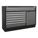 Sealey APMSSTACK16W Automotive Custom Workshop Storage System with Pressed Wood Worktop 4.92m