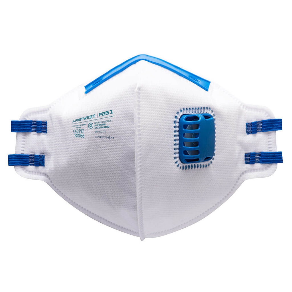 P251 Ffp2 Valved Fold Flat Respirtr - White