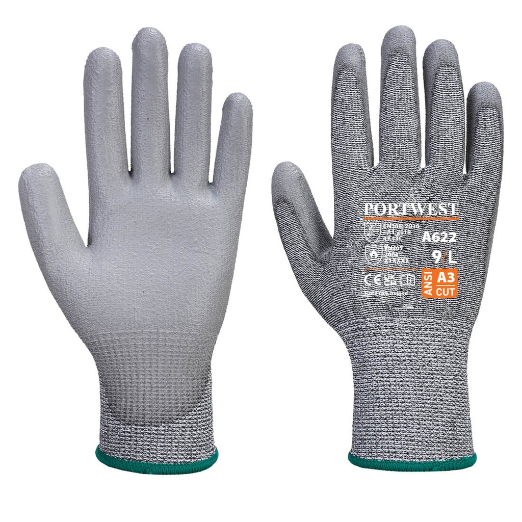 A622 Mr Cut Pu Palm Glove - Grey