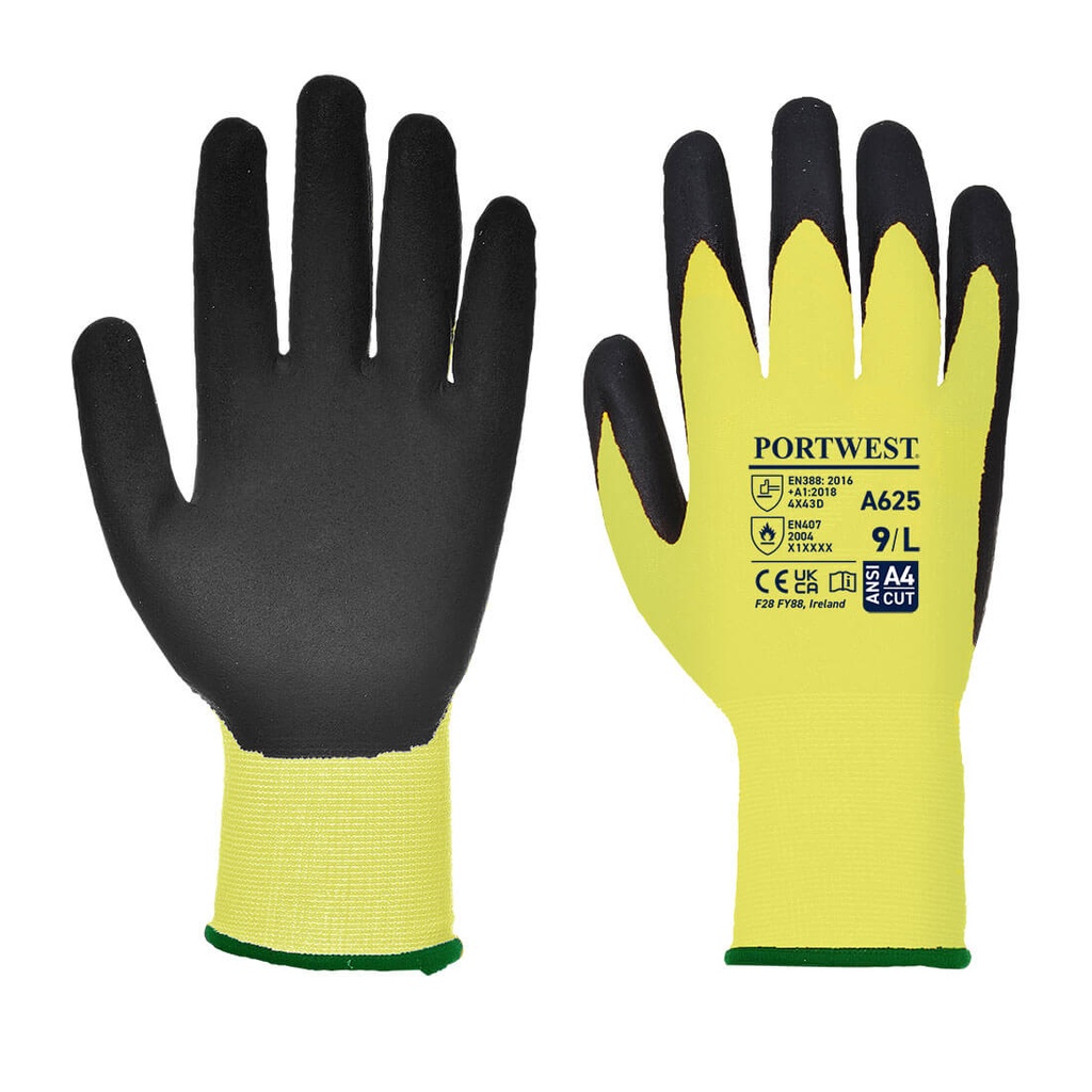 A625 Vis-Tex Cut Res Glove - Yellow/Black