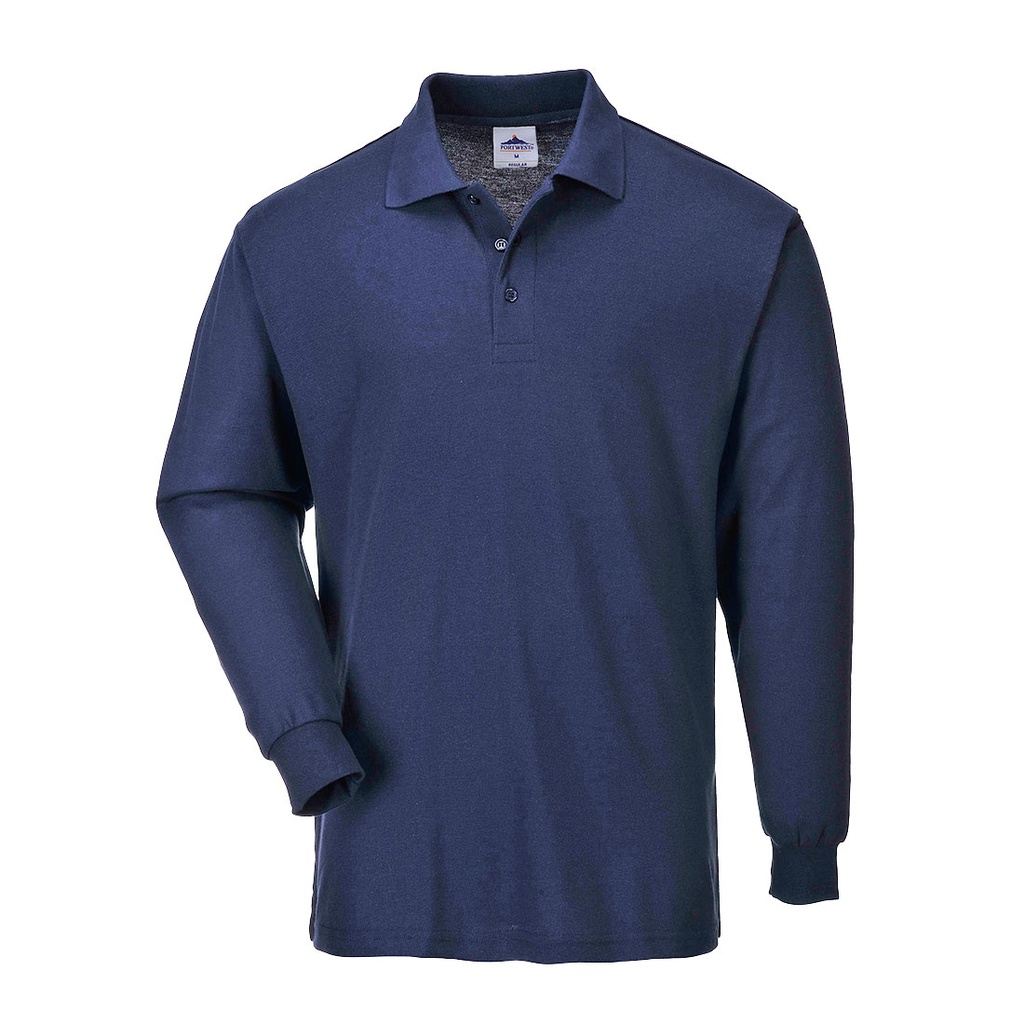 B212 Genoa Long Sleeved Polo Shirt - Navy