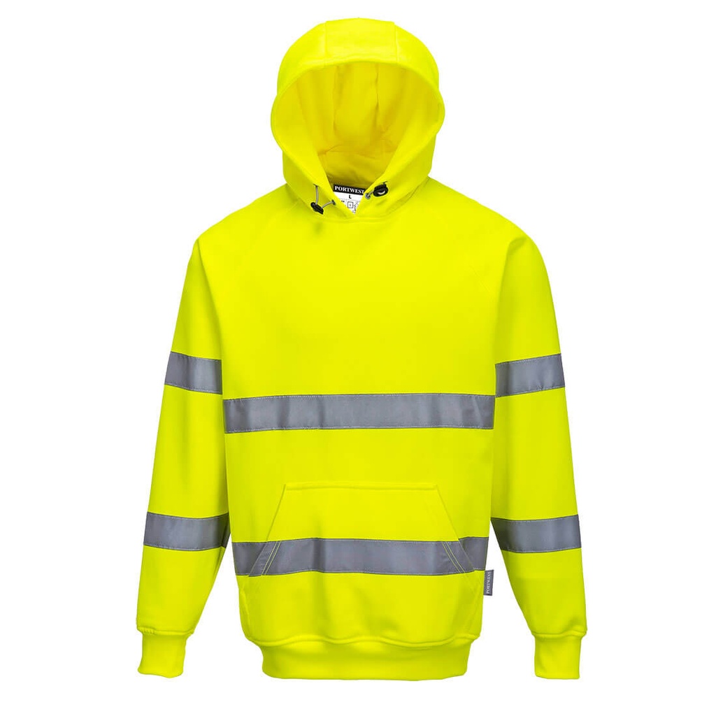 B304 Hi-Vis Hooded Sweatshirt - Yellow