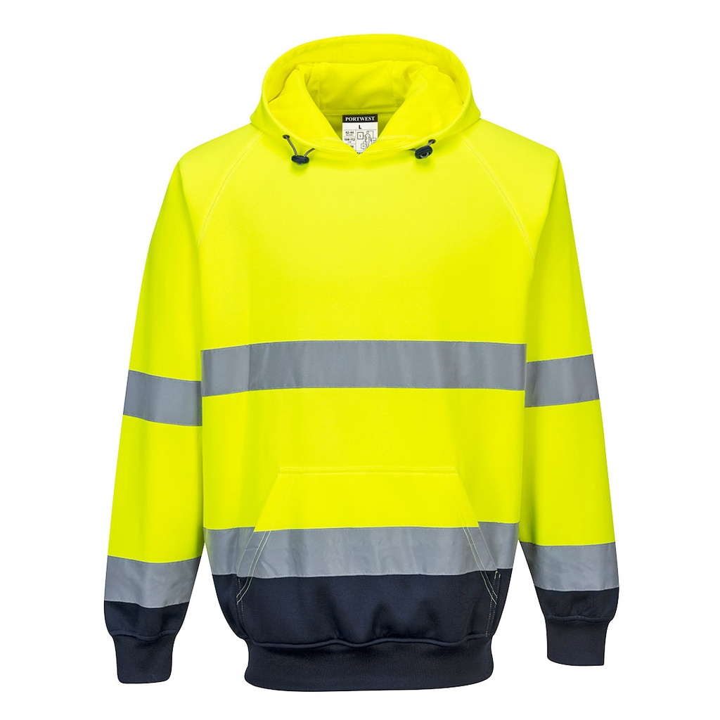 B316 Two-Tone Hooded Sweatshirt - Yellow/Navy