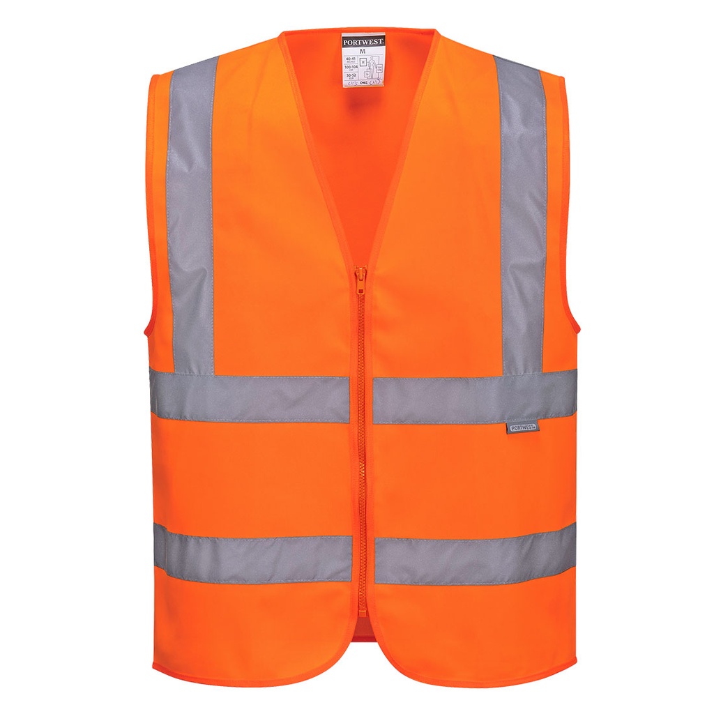 C375 HiVis Zipped Band & Brace Vest - Orange