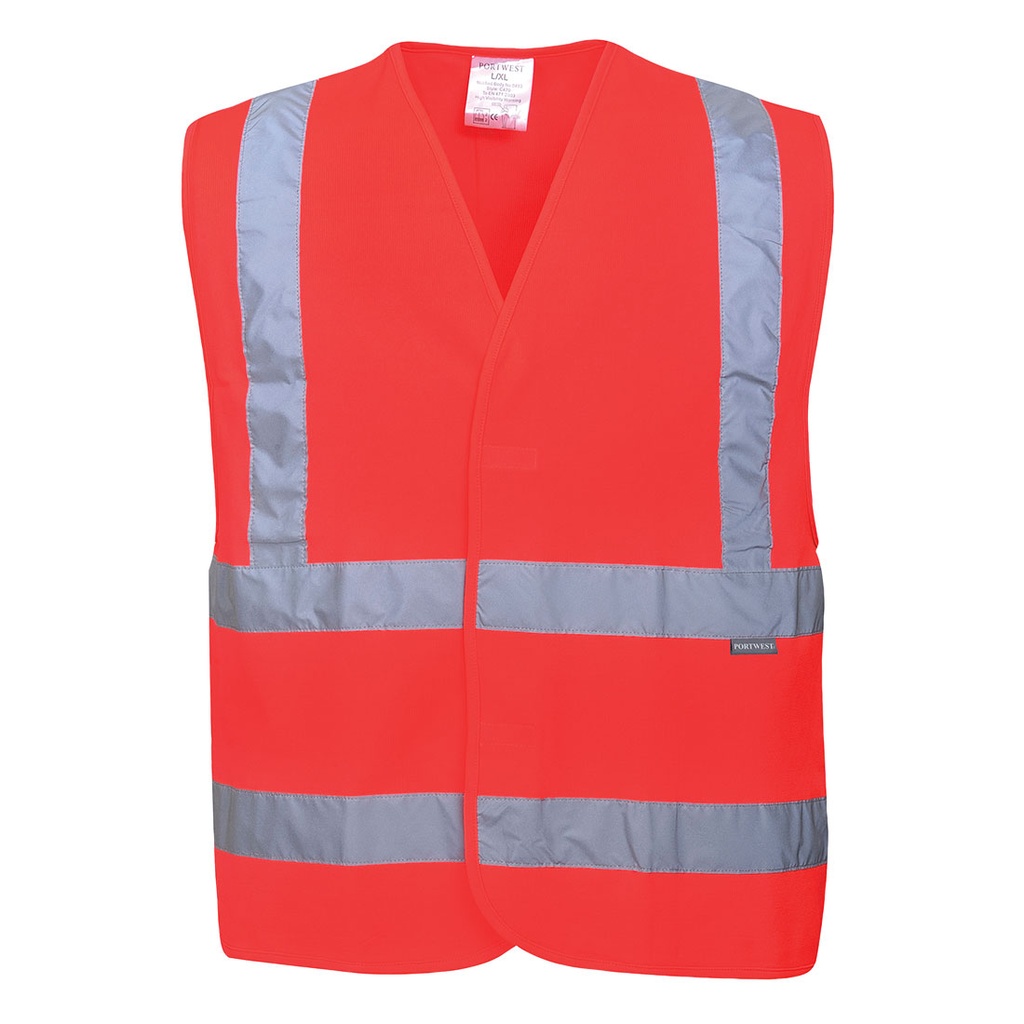 C470 Hi-Vis Two Band & Brace Vest - Red