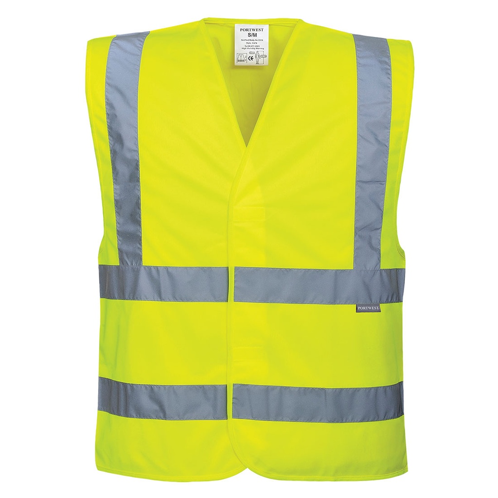 C470 Hi-Vis Two Band & Brace Vest - Yellow