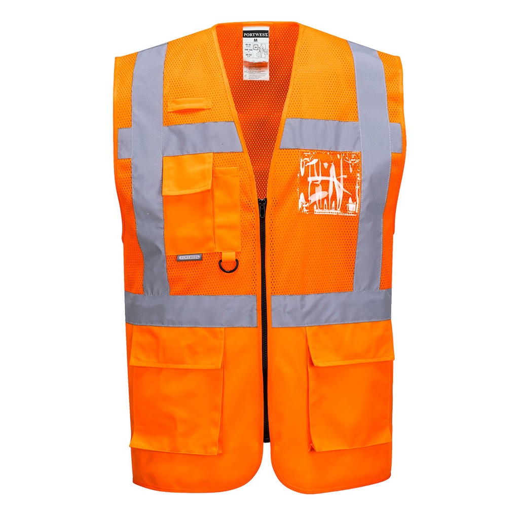 C496 Madrid Executive Mesh Vest - Orange