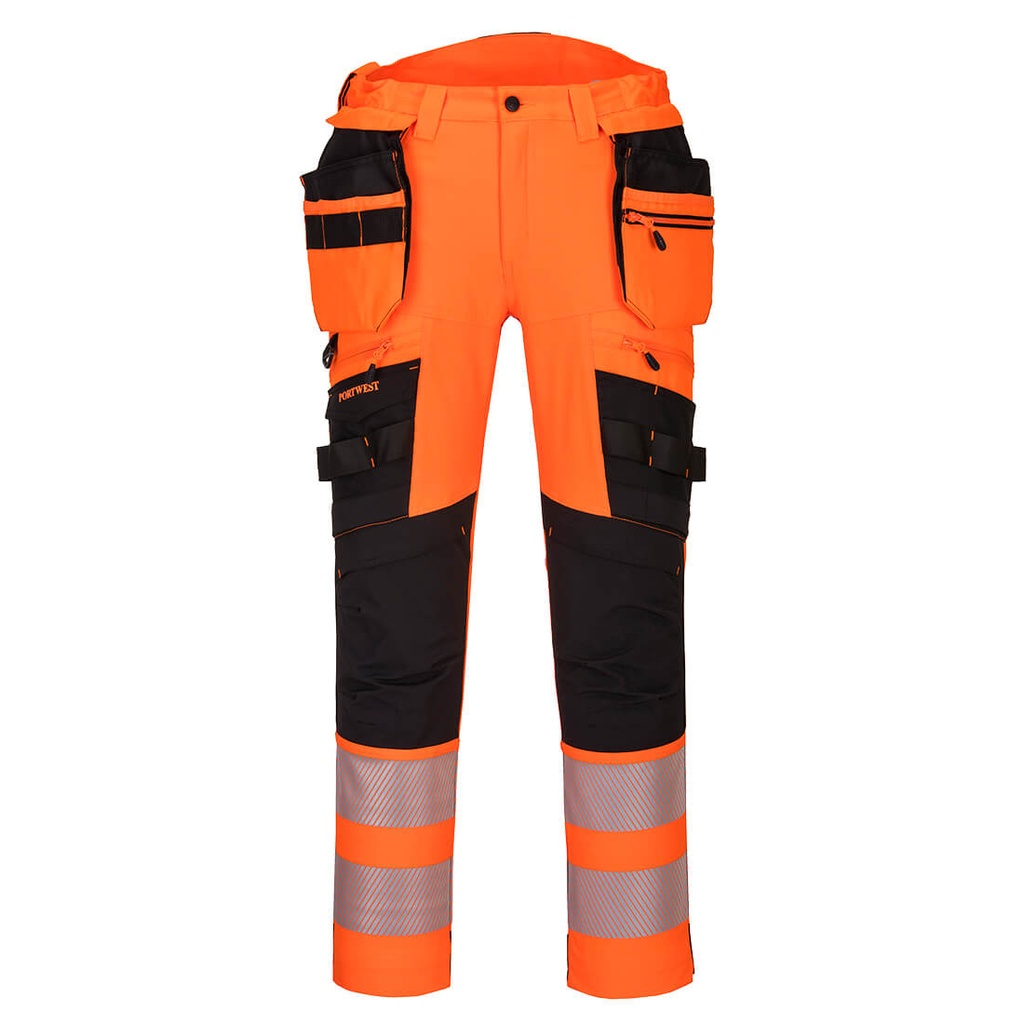 DX442 HiVis Detach Holster Pckt Trouser Dx4 - Orange/Black