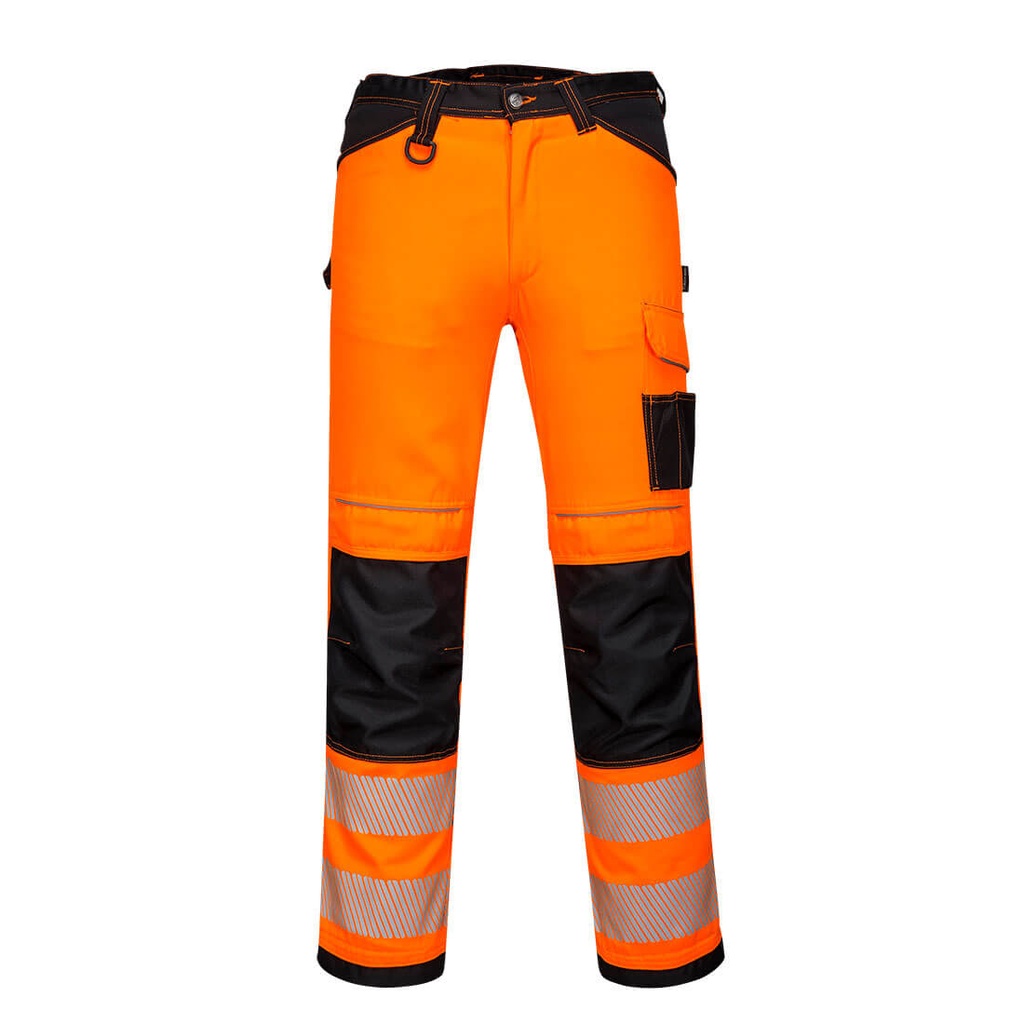 PW303 Pw3 HiVis Ltwgt Stretch Trouser - Orange/Black