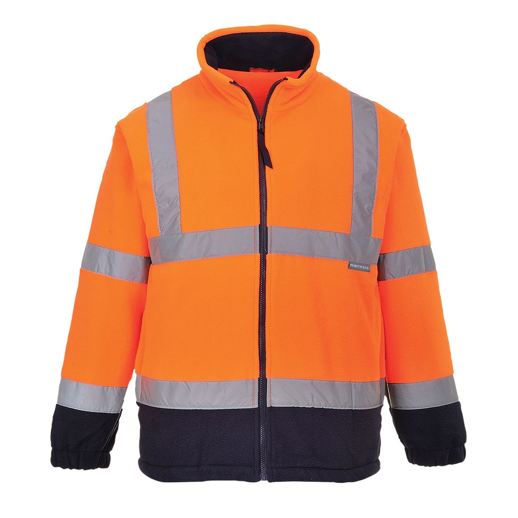 F301 Hi-Vis Two Tone Fleece - Orange/Navy