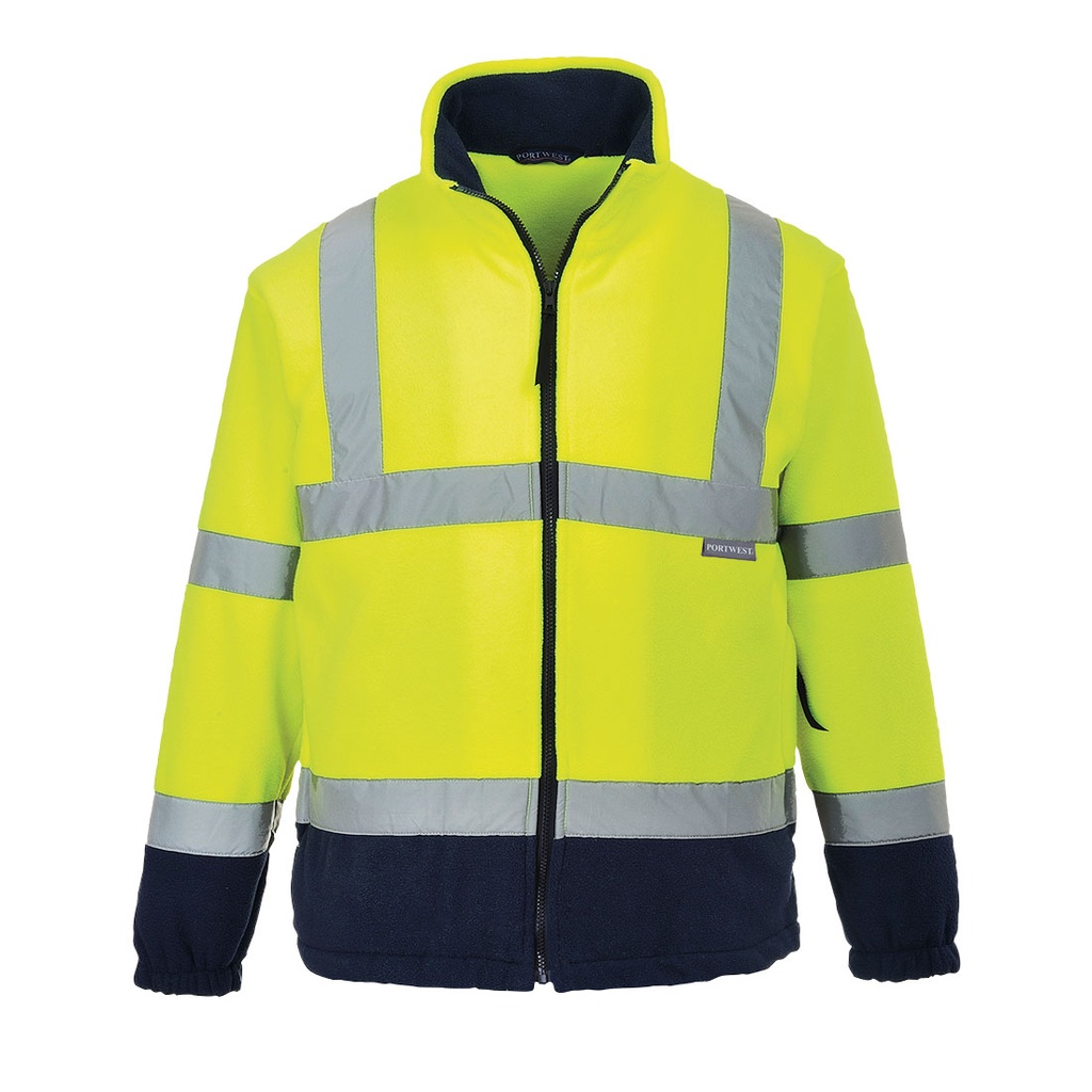 F301 Hi-Vis Two Tone Fleece - Yellow/Navy