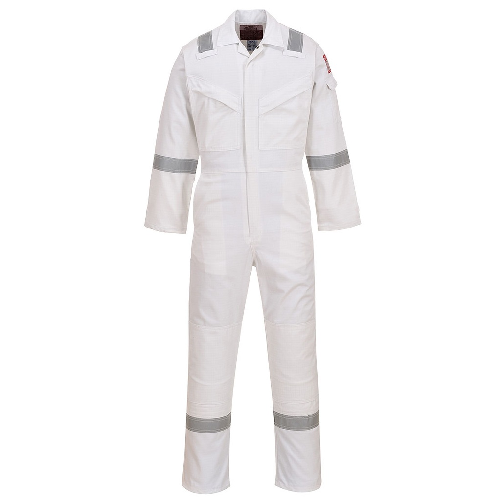 FR50 Flame Res Anti-Static Coverall 350G - White