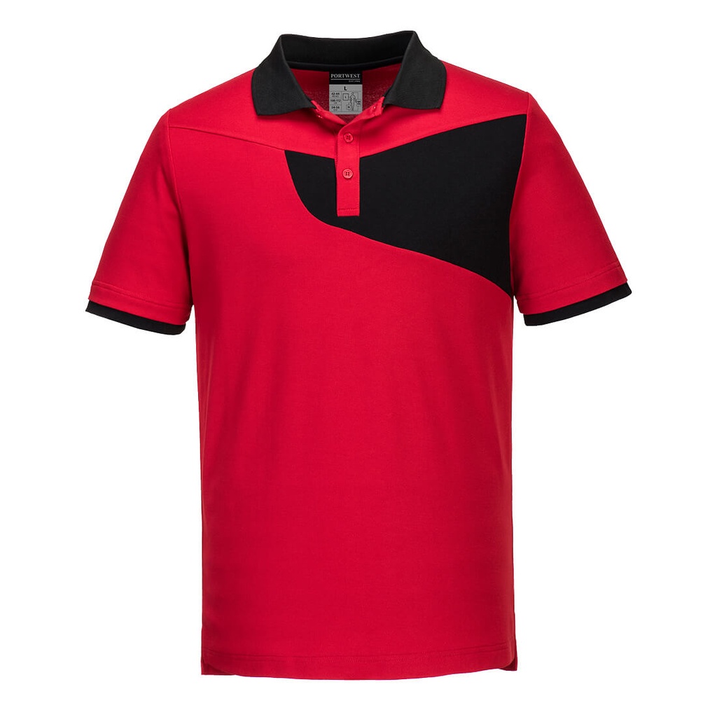 PW210 Pw2 Polo Shirt S/S - Red/Black