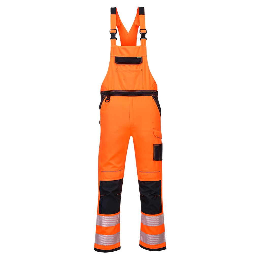 PW344 Pw3 Hi-Vis Bib & Brace - Orange/Black