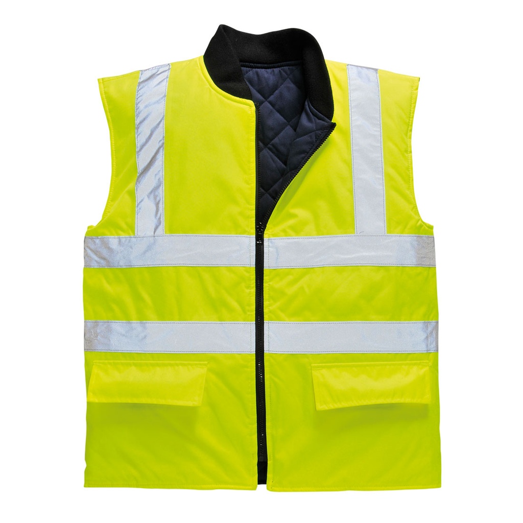 S469 Hi-Vis Reversible Bodywarmer - Yellow