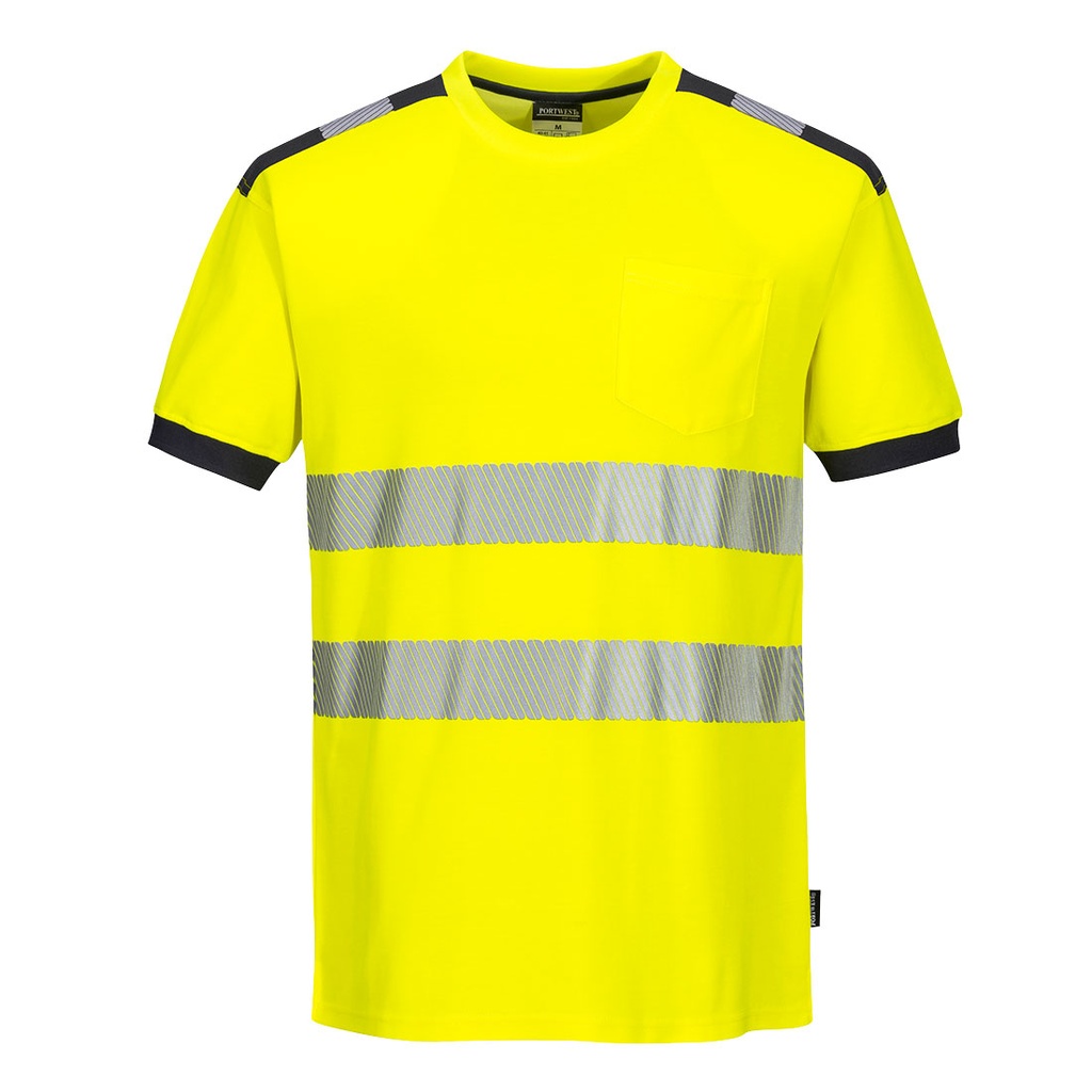 T181 Pw3 Hi-Vis T-Shirt S/S - Yellow/Grey