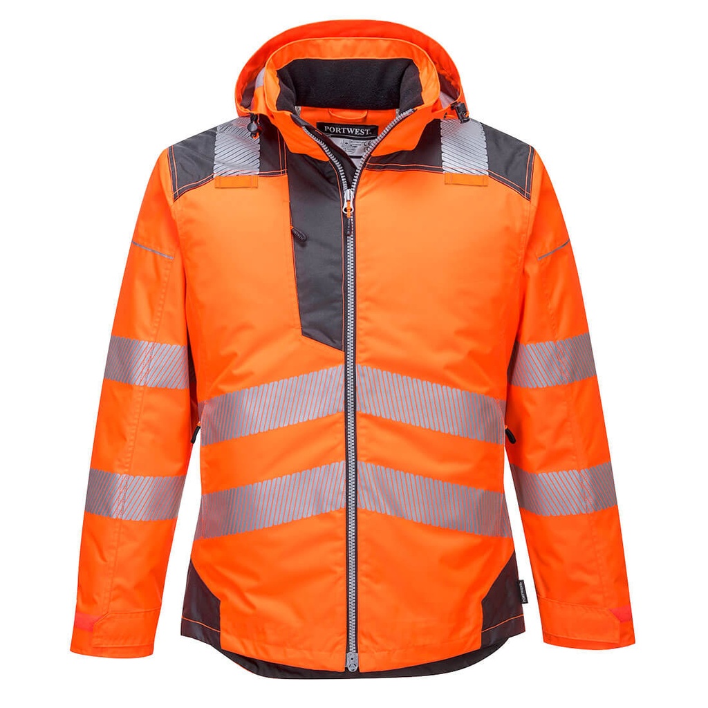 T400 Pw3 Hi-Vis Winter Jacket - Orange/Grey