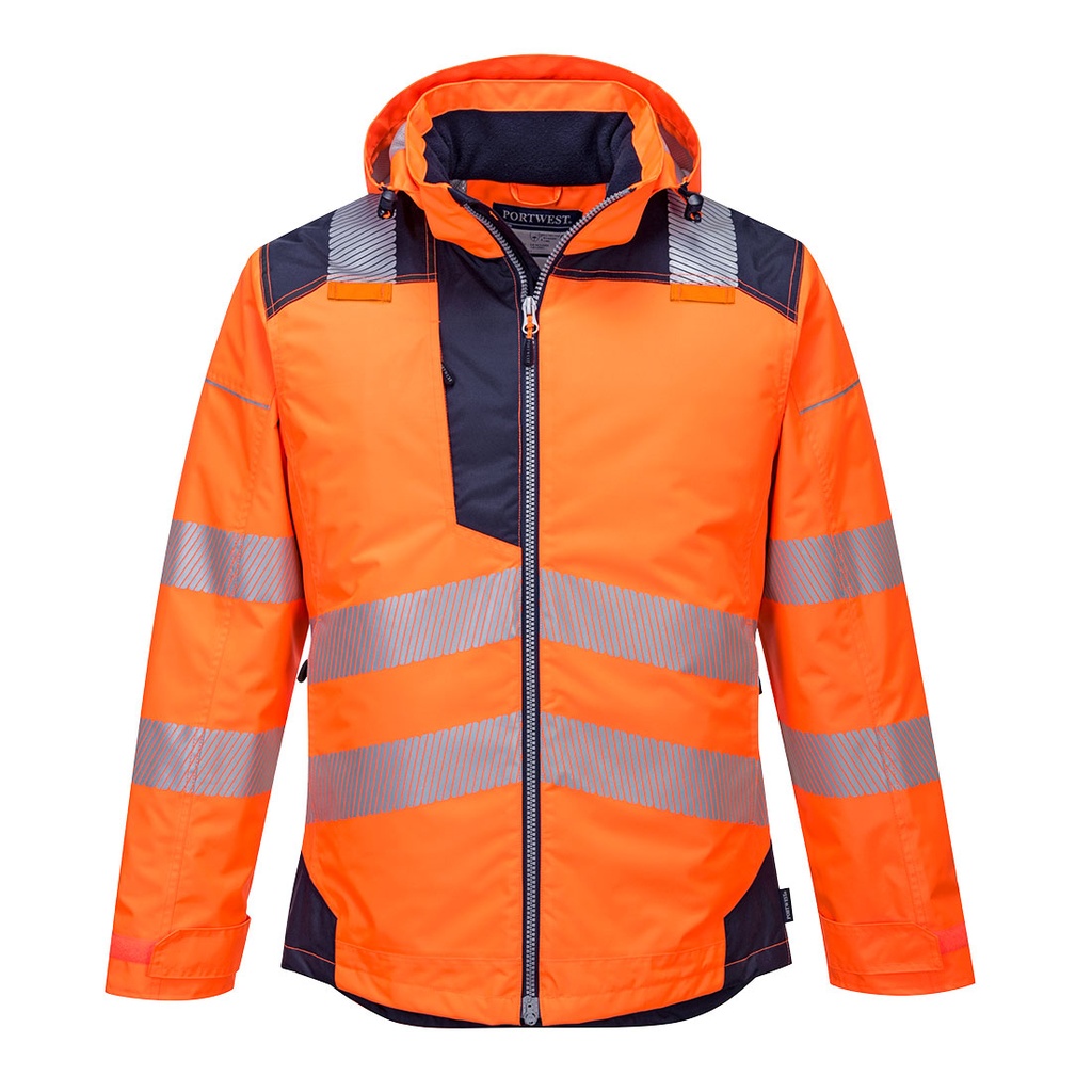 T400 Pw3 Hi-Vis Winter Jacket - Orange/Navy