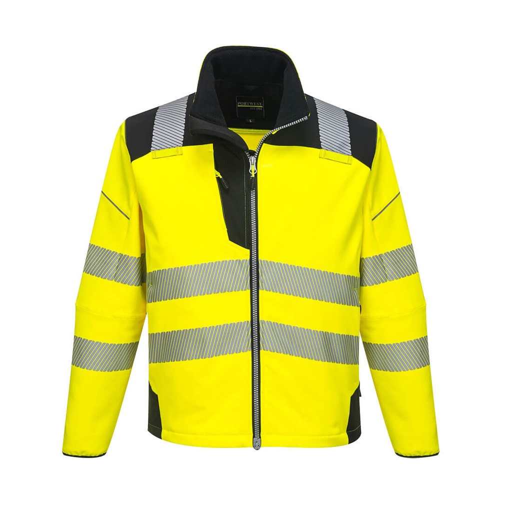 T402 Pw3 Hi-Vis Softshell Jacket - Yellow/Black