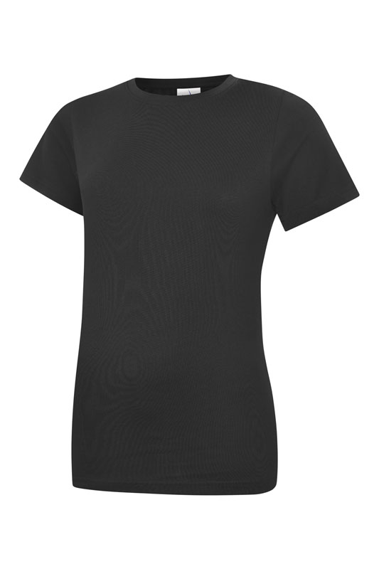 Uneek 318 Ladies Classic Crew Neck T-Shirt - Black