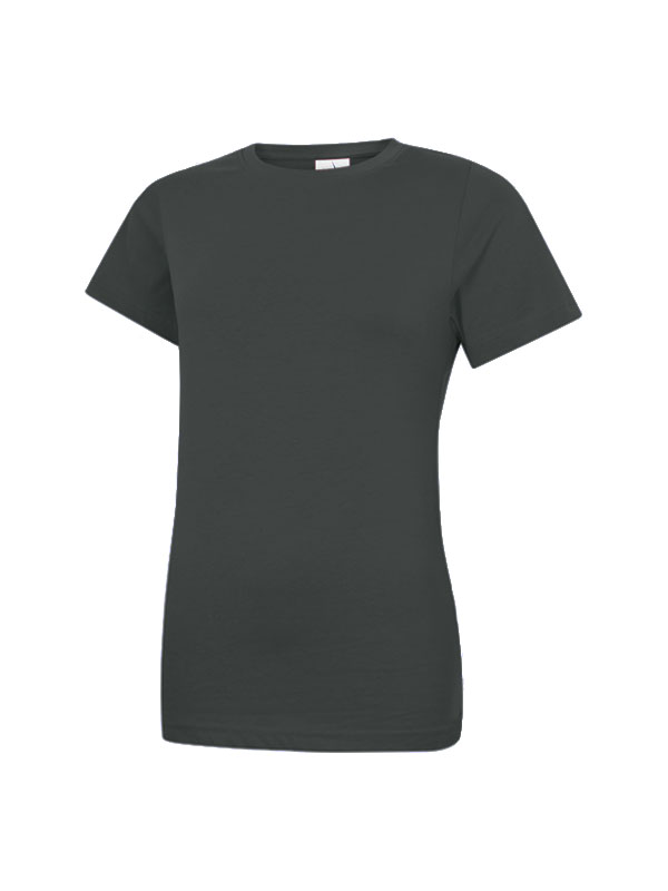 Uneek 318 Ladies Classic Crew Neck T-Shirt - Charcoal