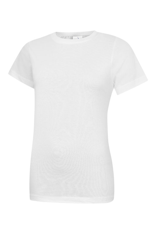 Uneek 318 Ladies Classic Crew Neck T-Shirt - White