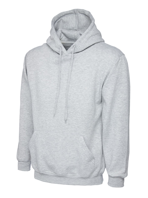 Uneek 502 Classic Hooded Sweatshirt - Heather Grey