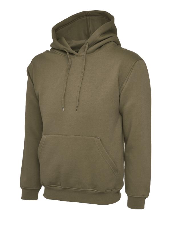 Uneek 502 Classic Hooded Sweatshirt - Military Green