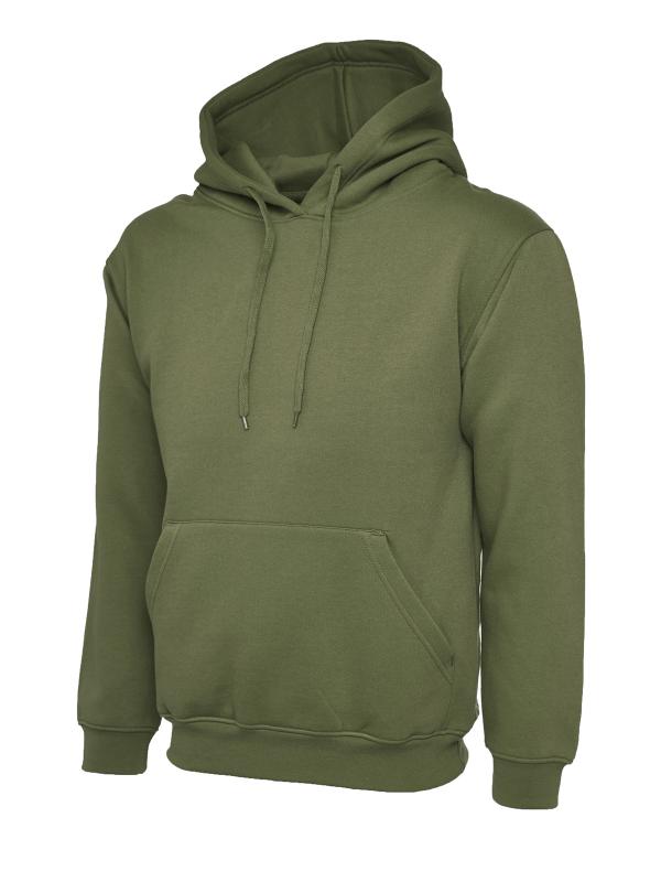 Uneek 502 Classic Hooded Sweatshirt - Olive