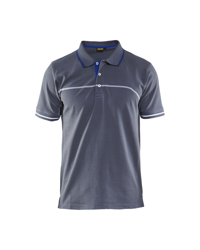 Blaklader 338910509485 Polo shirt - Grey/Cornflower Blue