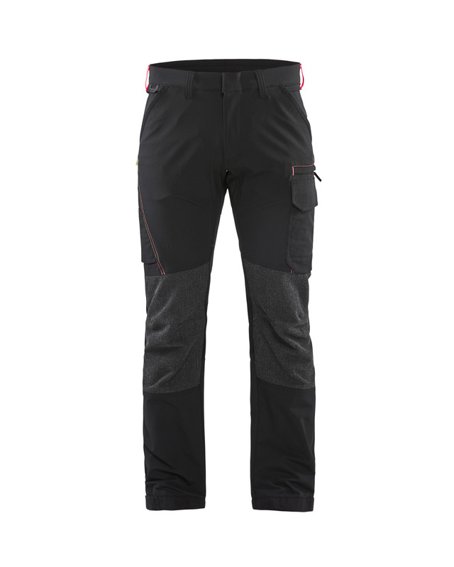 Blaklader 142216459956 4-way-stretch service trousers - Black/Red