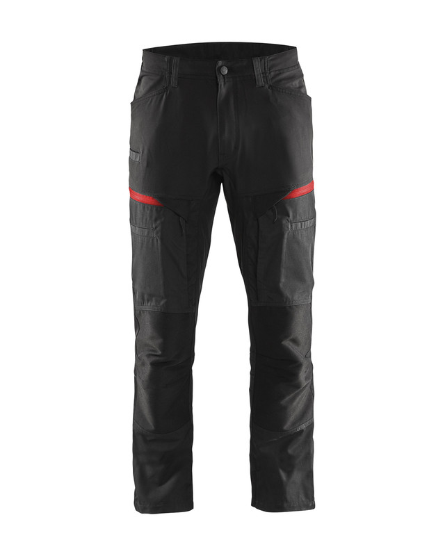 Blaklader 145618459956 Service trousers with stretch - Black/Red