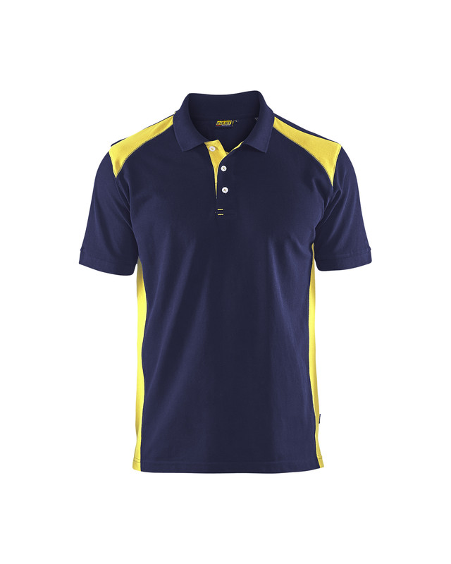 Blaklader 332410508933 Polo shirt - Navy Blue/Hi-Vis Yellow