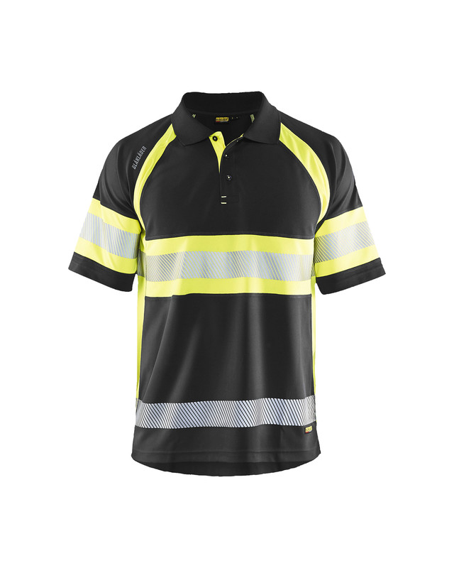 Blaklader 333810519933 Hi-Vis Polo Shirt - Black/Hi-Vis Yellow