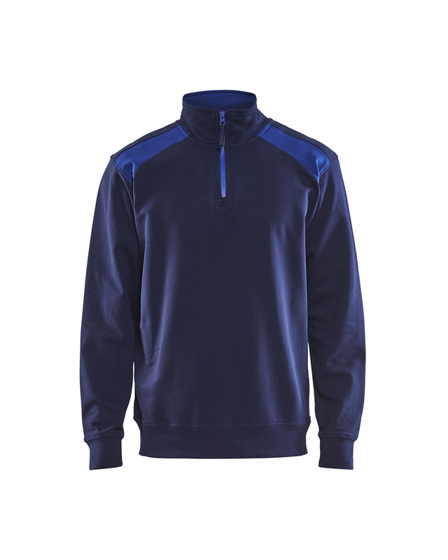 Blaklader 335311588985 Half-zip 2-tone sweatshirt - Navy Blue/Cornflower Blue