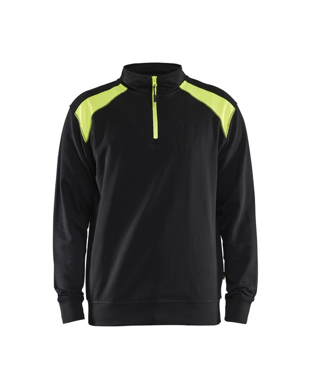 Blaklader 335311589933 Half-zip 2-tone sweatshirt - Black/Hi-Vis Yellow