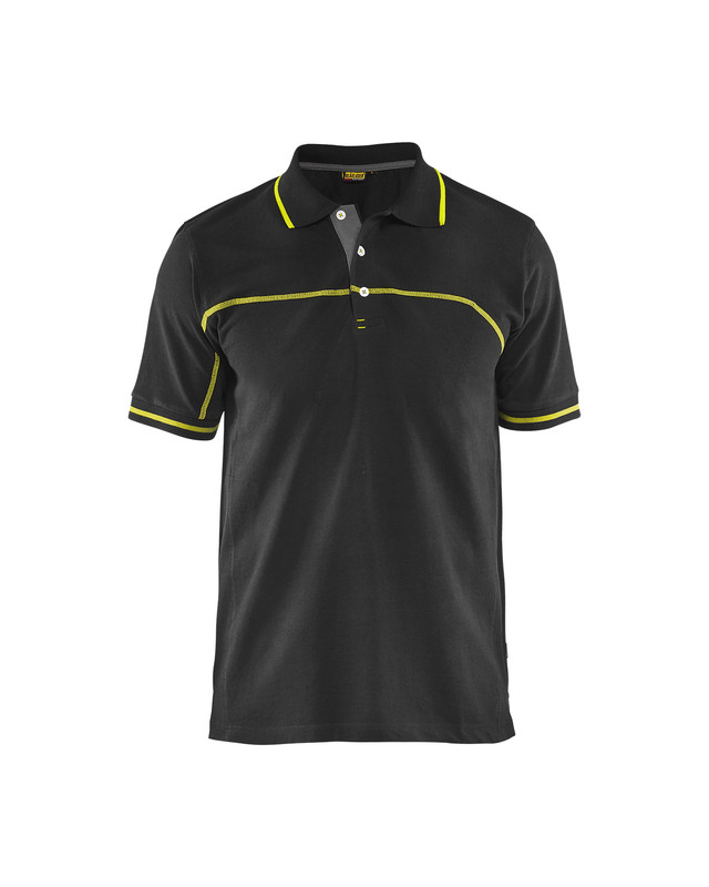 Blaklader 338910509933 Polo shirt - Black/Hi-Vis Yellow