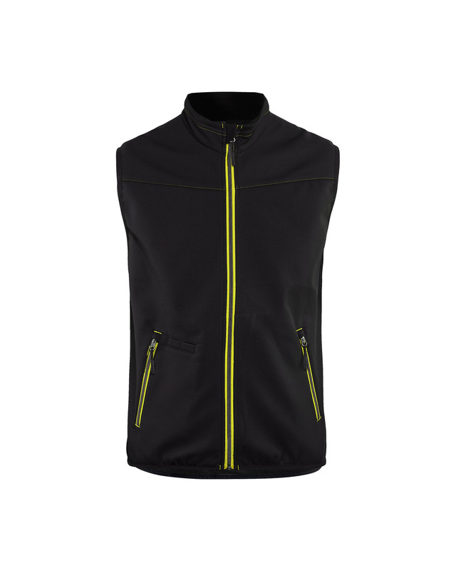 Blaklader 385025169933 Softshell Vest - Black/Hi-Vis Yellow