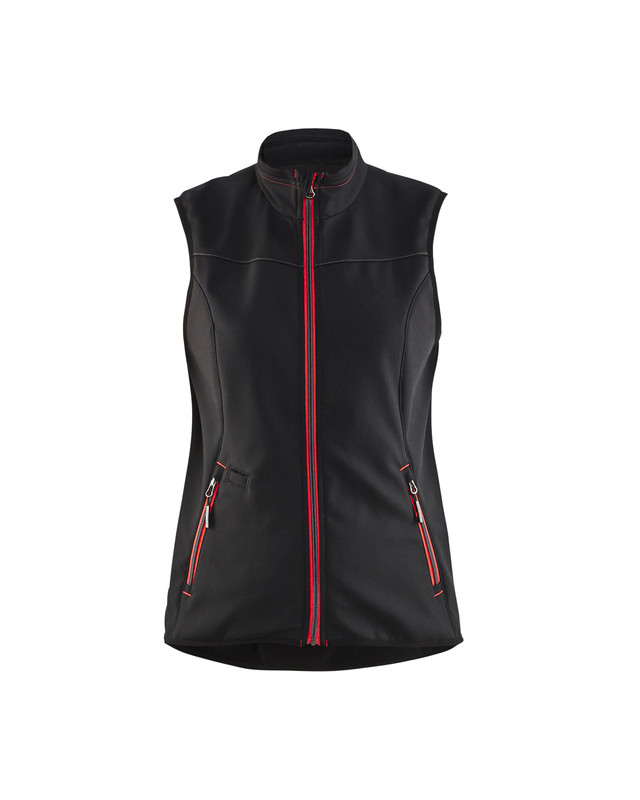 Blaklader 385125169956 Women's Softshell Vest - Black/Red