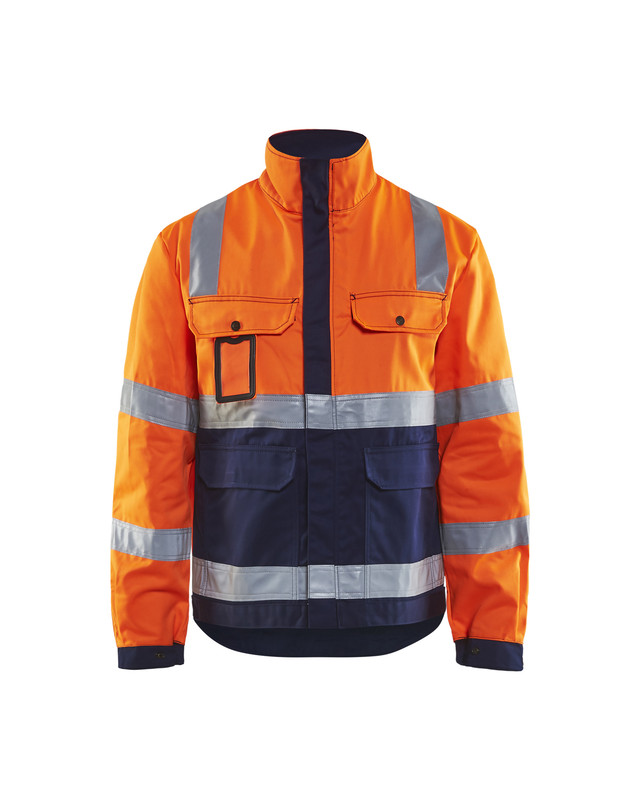 Blaklader 402318045389 Hi-Vis Jacket - Orange/Navy Blue