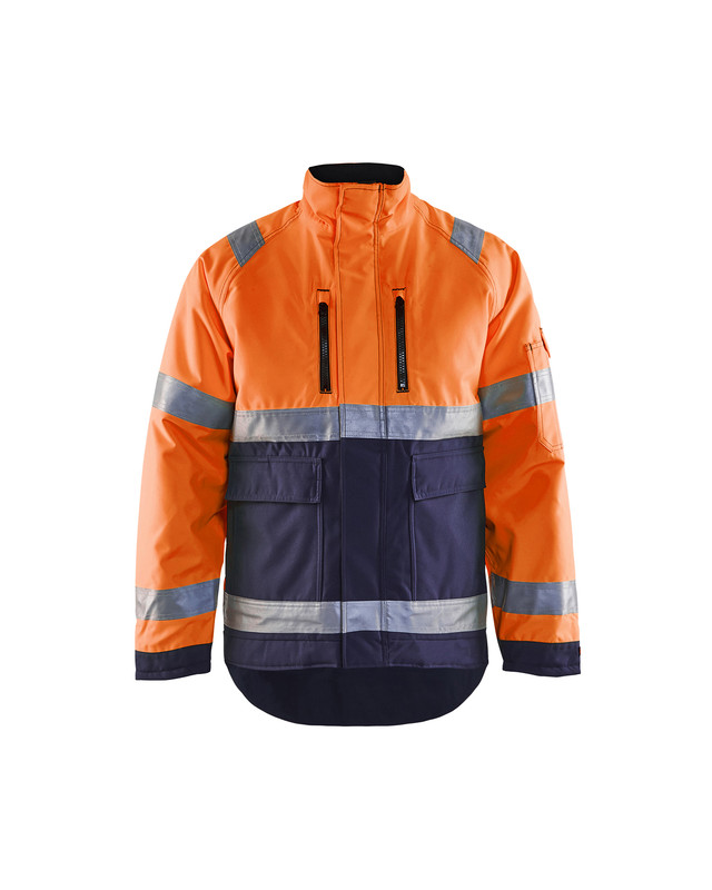 Blaklader 482719775389 Hi-Vis Winter Jacket - Orange/Navy Blue