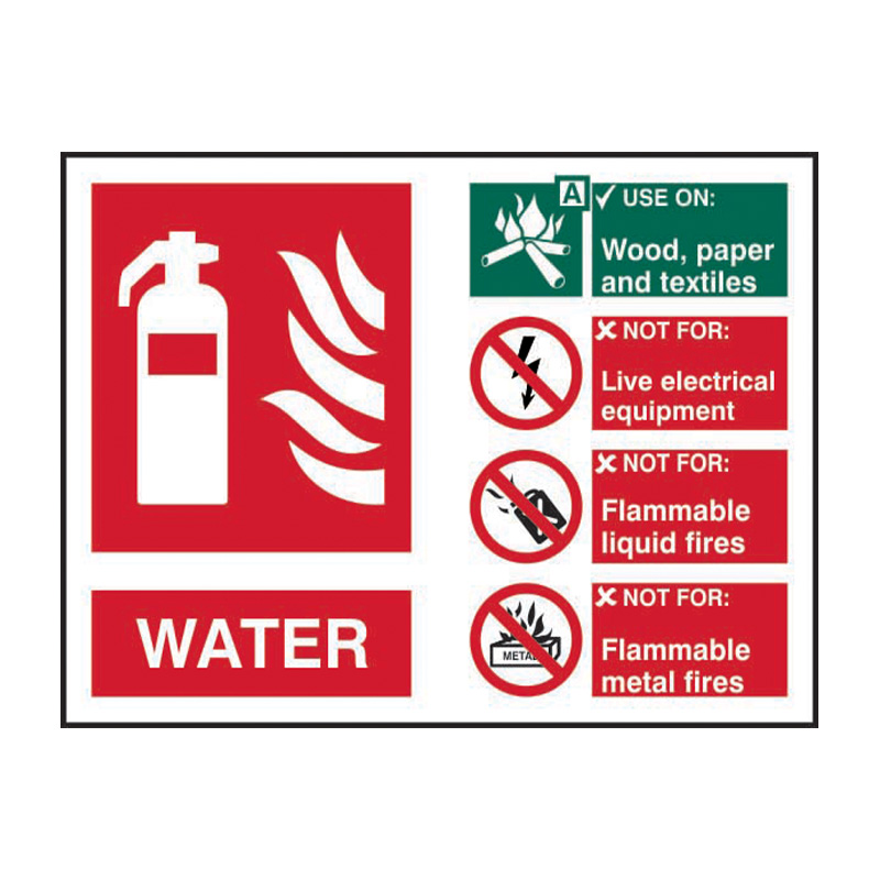 Fire extinguisher composite - Water - SAV (200 x 150mm)