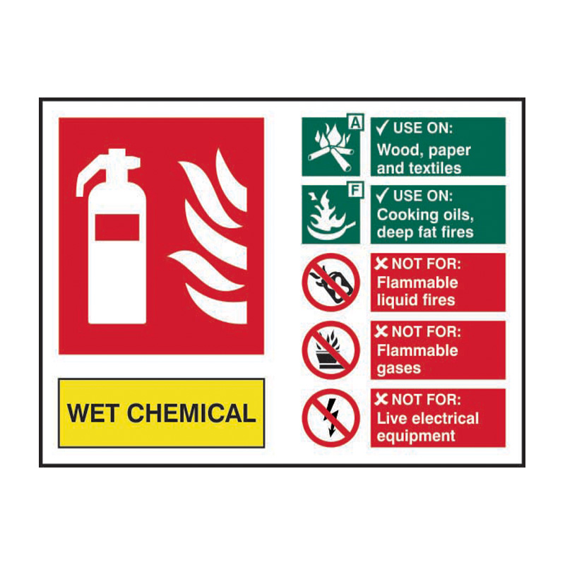 Fire extinguisher composite - Wet chemical - SAV (200 x 150mm)