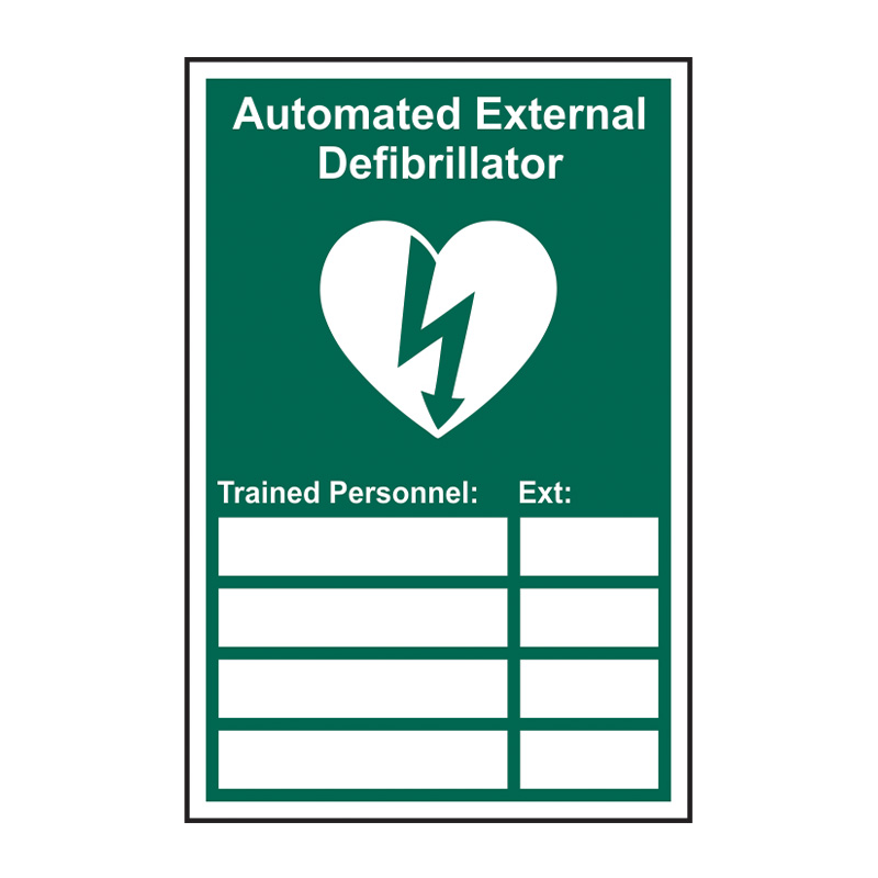 Automated External Defibrillator Trained Personnel- SAV (200 x 300mm)