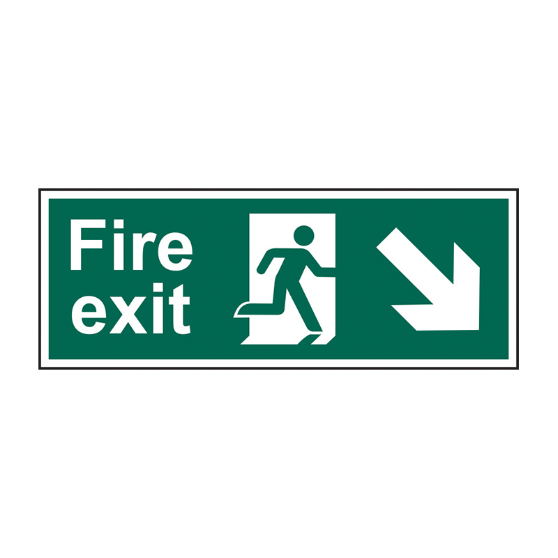 Fire exit (Man arrow down/right) - SAV (400 x 150mm)