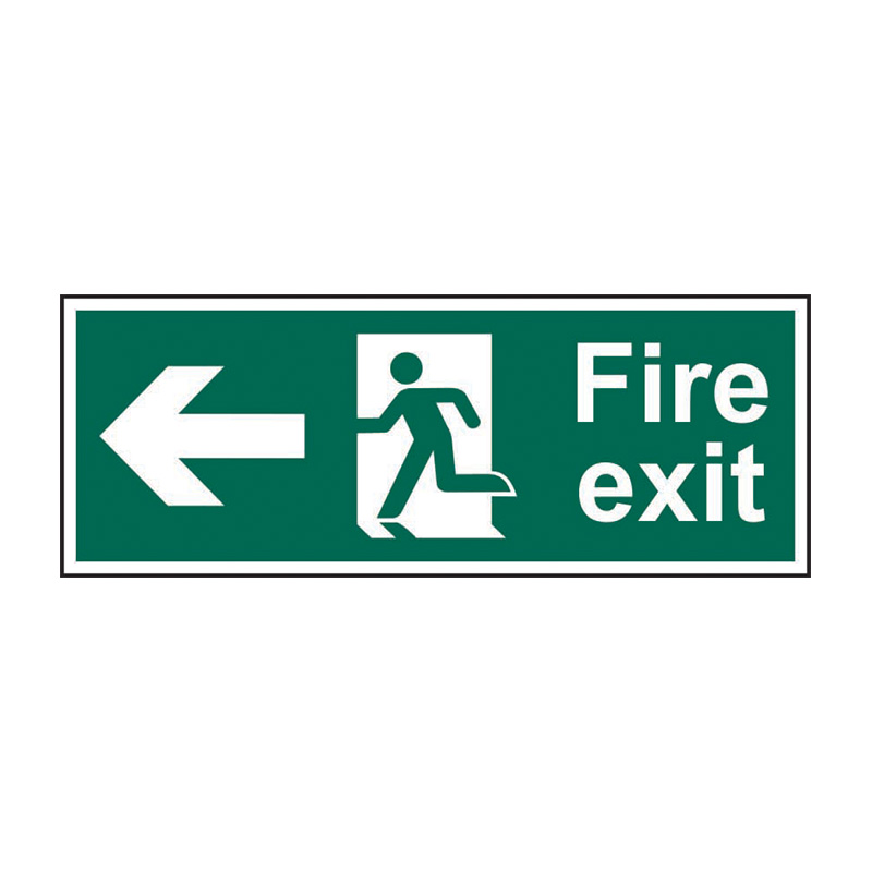 Fire exit (Man arrow left) - SAV (300 x 100mm)