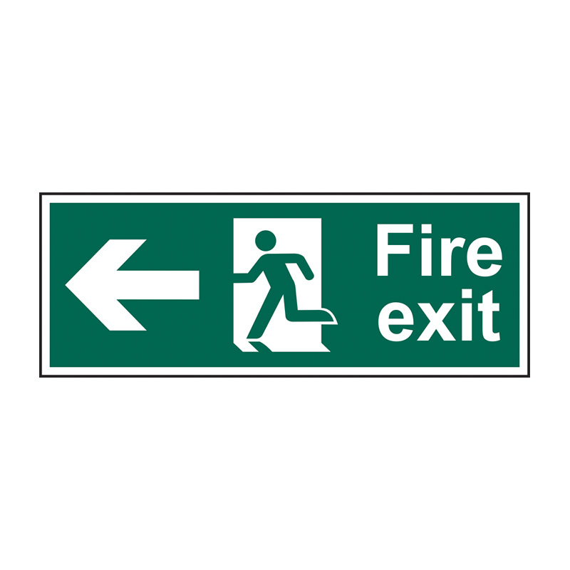 Fire exit (Man arrow left) - SAV (600 x 200mm)