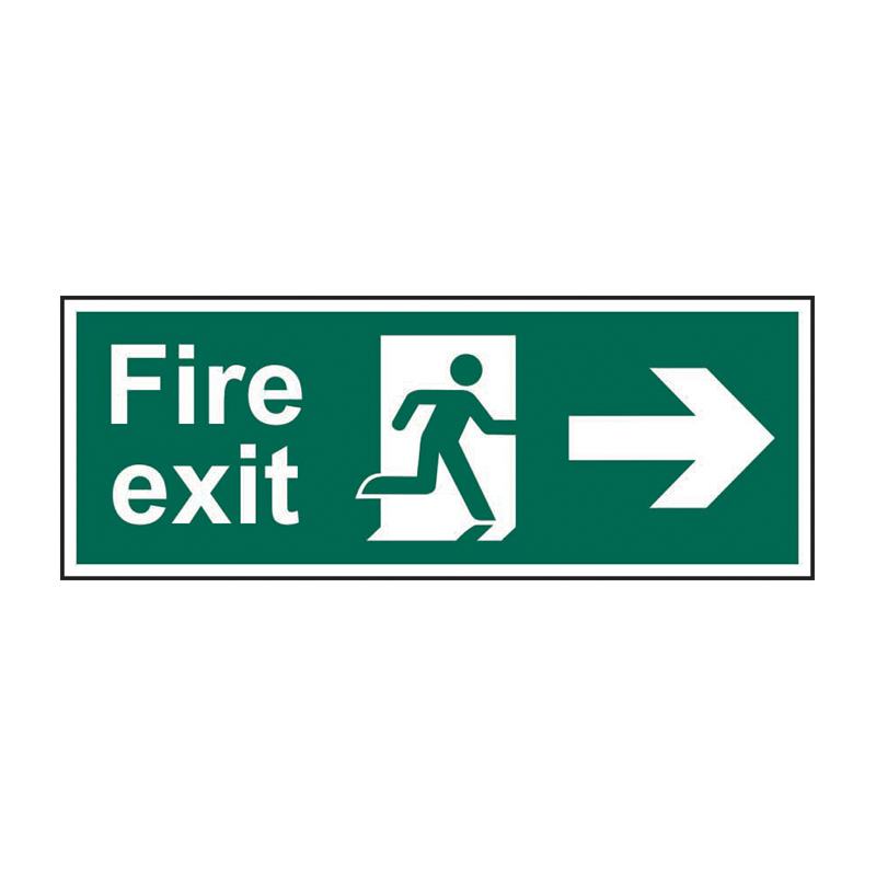 Fire exit (Man arrow right) - SAV (300 x 100mm)