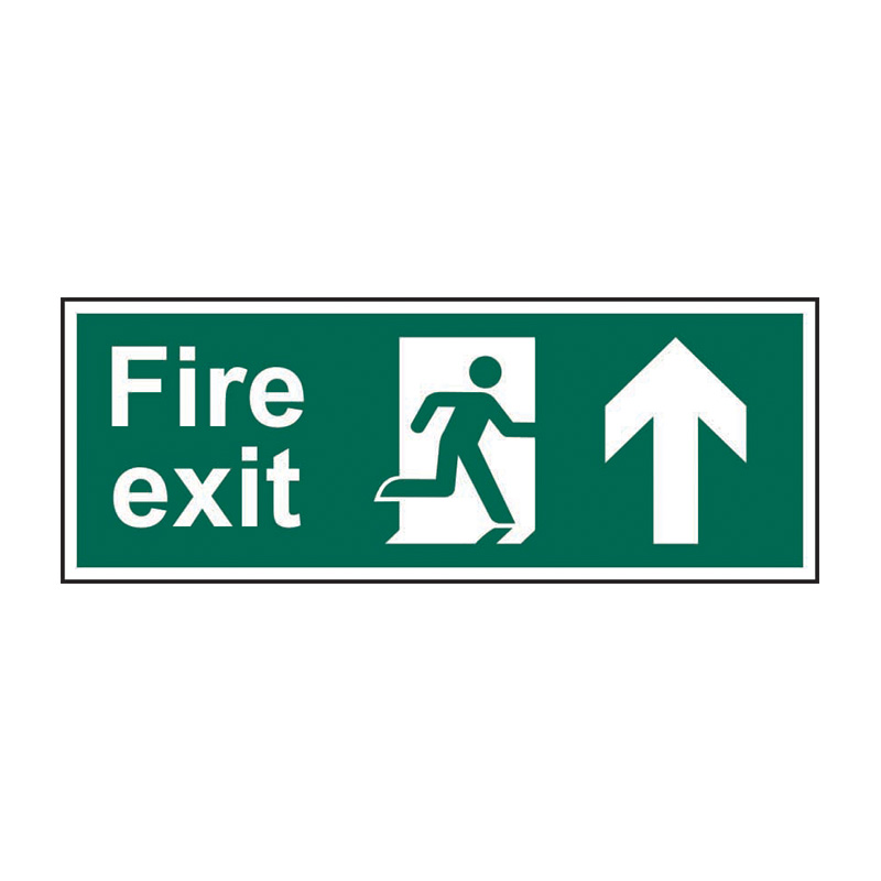 Fire exit (Man arrow up) - SAV (300 x 100mm)